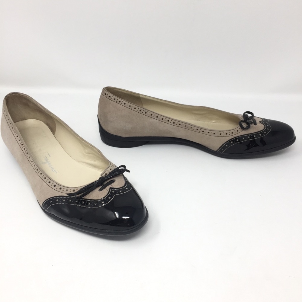 Salvatore Ferragamo Suede Oxford Wingtip Flats 8